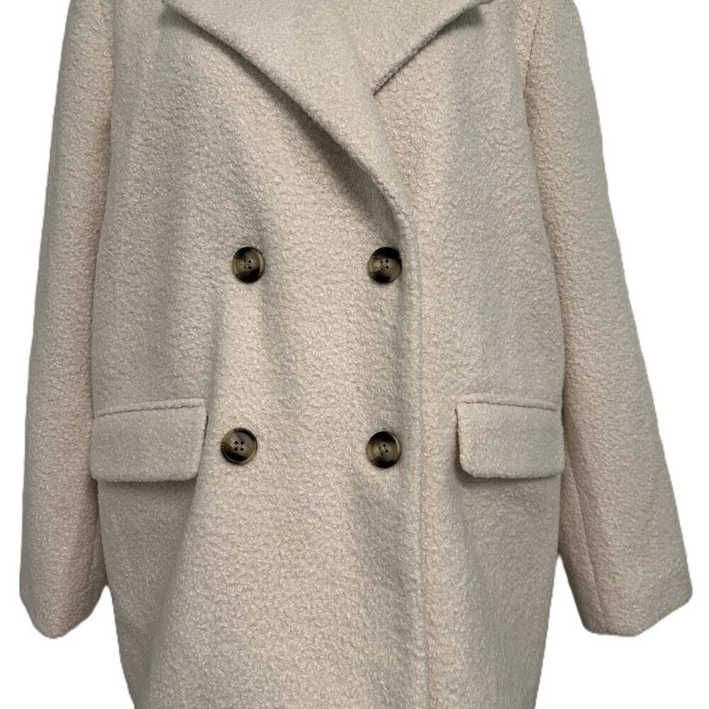 NWT Vero Moda Sally Oversize Teddy Double Breasted Jacket-Cream Color-Large - Picture 2 of 14